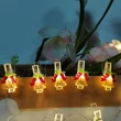 Modee Karácsonyi LED Füzér Dekor Elemes+Csipesz C3014 (10LED/90cm/10cm) Warm-Csengő (48db/krt)
