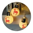 Modee Karácsonyi LED Füzér Plastic Elemes (10LED/1,35m/15cm) C1014-Rénszarvas Gömb Warm (24db/krt)