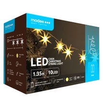Modee Karácsonyi LED Füzér Dekor Elemes C3028 (10LED/135cm/15cm) Warm-Csillag (48db/krt)
