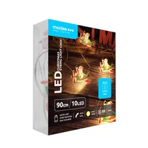 Modee Karácsonyi LED Füzér Dekor Elemes C3020 (10LED/90cm/10cm) Warm-Repülő Mikulás (80db/krt)