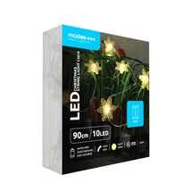 Modee Karácsonyi LED Füzér Dekor Elemes C3019 (10LED/90cm/10cm) Warm-Hópehely (80db/krt)