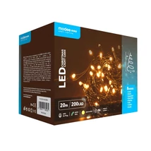Modee Karácsonyi LED Füzér Plastic Adapteres C2004 (200LED/20m/10cm) Warm (24db/krt)