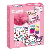 Hello Kitty ajándékcsomag (1db körömlakk, 1db szájfény, 1db pompom kulcstrató, 1db tetoválás szett)(4db/krt)
