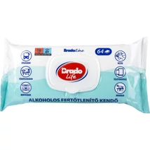 BradoLife alkoholos fertőtlenítő kendő 64db-os (12db/krt) BradoLife alkoholos fertőtlenítő kendő 64db-os (12db/krt)