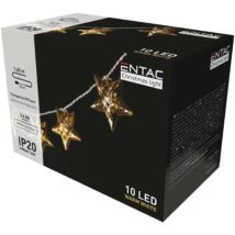 Entac Karácsonyi Beltéri Fém Arany Csillag 10LED 1,65m (20db/krt)