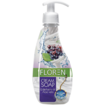 Floren foly.szappan pumpás 400ml Elderberry&Aloe Vera (8db/#)