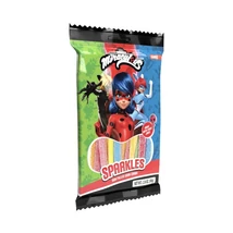 Miraculous-Katicabogár Sparkles Filled Sour Belt-Töltött savanyú gumiszíj 80g (12db/krt)