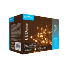 Modee Karácsonyi LED Füzér Plastic Adapteres (100LED/10m/10cm) Warm (24db/krt)