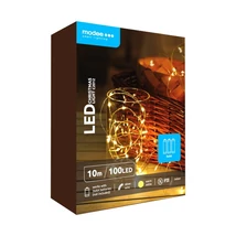 Modee Karácsonyi LED Füzér Réz Elemes (100LED/10m/10cm) C2012 Warm (96db/krt)