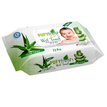 Pufy Fresh popsitörlő kupakos 72db-os Aloe Vera (36db/krt)