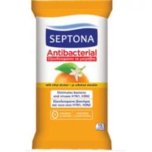 Septona antibakteriális törlőkendő 15db narancsos (db/krt)