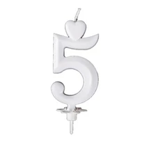 Csomagolt Torta számgyertya fehér "5" (10db/krt)