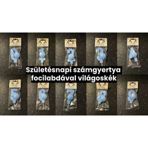 Születésnapi számgyertya focilabdával világoskék "8" (5db/krt)