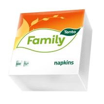 Tento Family szalvéta 33*33 1rtg 100lap fehér (42db/krt)