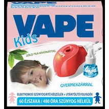 Vape elektromos Szúnyogriasztó folyadékos készülék 60db-os Kids zöld tea (12db/#)