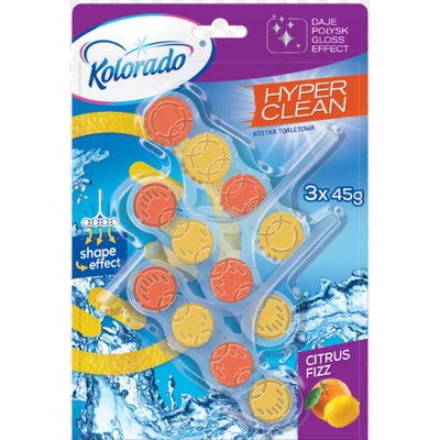 KOLORADO "Hyper Clean" TRIO kosaras toalett block 3*45gr Citrus (11db/krt)
