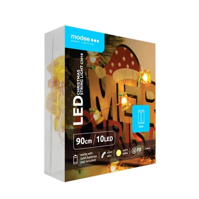 Modee Karácsonyi LED Füzér Dekor Elemes C3018 (10LED/90cm/10cm) Warm-Csengő (db/krt)