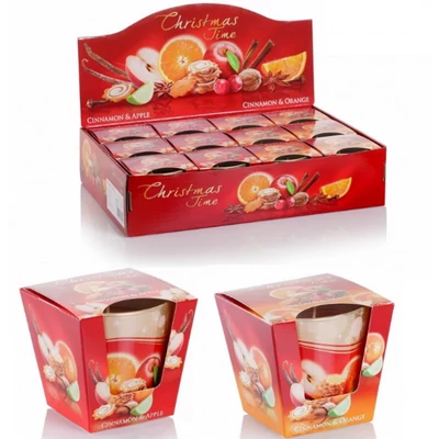 Bartek illatgyertya poharas 115gr Christmas Time (12db/krt)