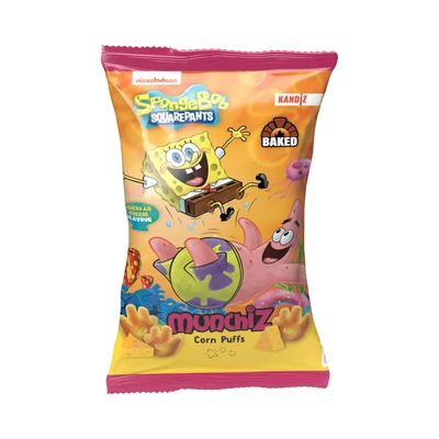 Spongyabob Munchiz kukorica puffancs Cheddar Cheese 40g (15db/krt)  Spongyabob Munchiz kukorica puffancs Cheddar Cheese 40g (15db/krt)