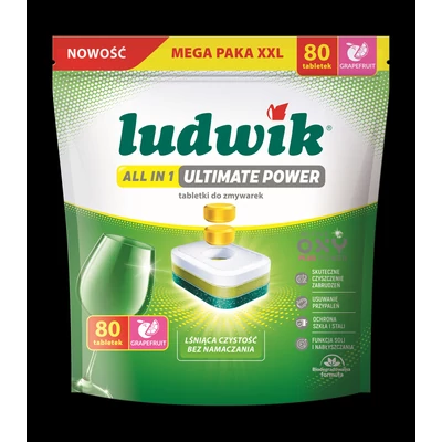 LUDWIK mosogatógép tabletta All In 1 Ultimate Power 80db (6db/krt)