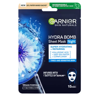 Garnier Skin Naturals Moisture Bomb Éjszakai Textil Maszk 28g 