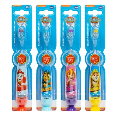 Mancs Őrjárat fogkefe időzített villogóval és tapadókoronggal gyermekeknek