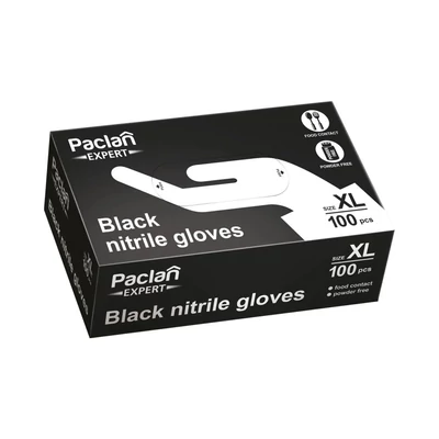Paclan Expert Fekete Nitril kesztyű 100db-s  "XL" (10db/krt)