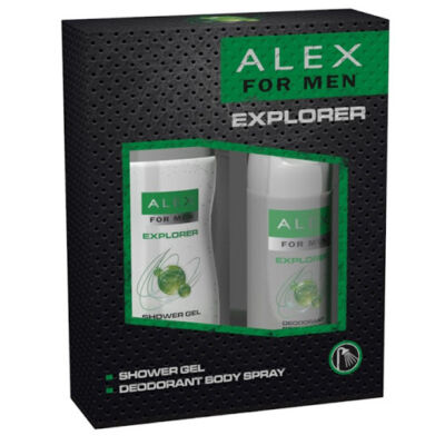 Alex For Men ajándékcsomag (deo+tus) Explorer (6db/krt)