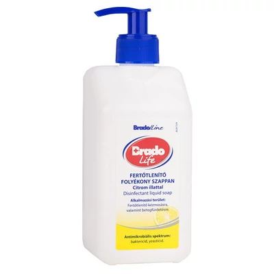 Bradolife fertőtlenítő foly.szappan pumpás 500ml Citrom (10db/#)
