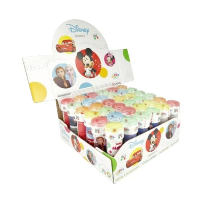 Buborékfújó 50ml Disney- Mickey, Mini, Frozen, Verdák (36db/krt) #Csak kartonra!