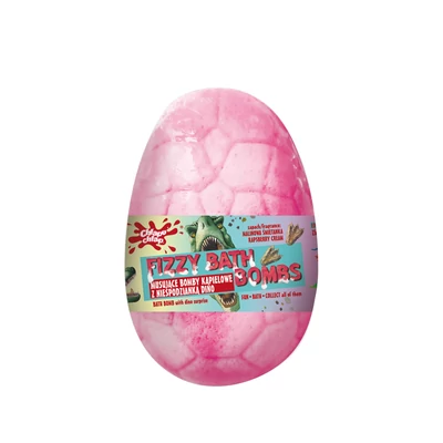 Chlapu Chlap Szikrázó dinoszaurusz tojás fürdőbomba Málna illattal 140g (30db/krt)
