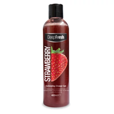 Deep Fresh tusfürdő 400ml Exfoliating-Strawberry (12db/krt)