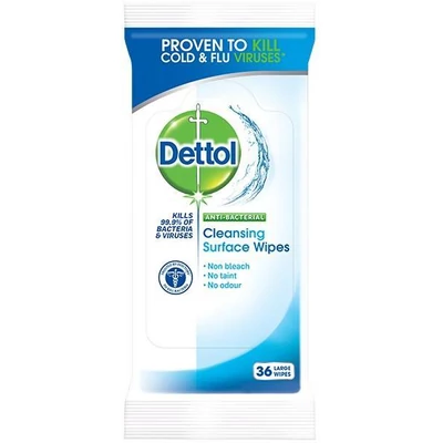 Dettol Felülettisztító kendő antibakteriális 36db-os (8db/krt)