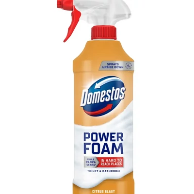 Domestos Power Foam WC és fürdőszoba tisztító hab 435ml Citrus Blast (12db/krt)