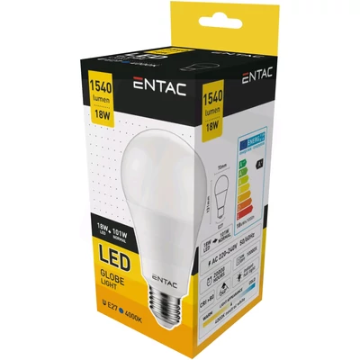 Entac LED Gömb E27 18W NW 4000K