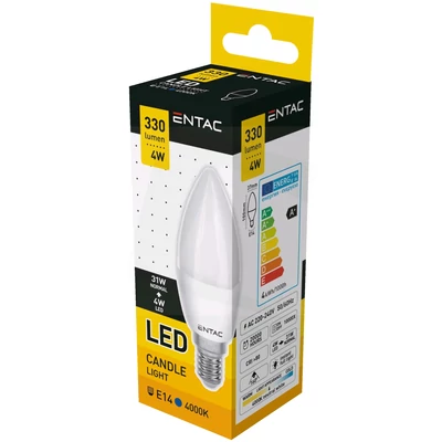 Entac LED Gyertya E14 4W NW 4000K