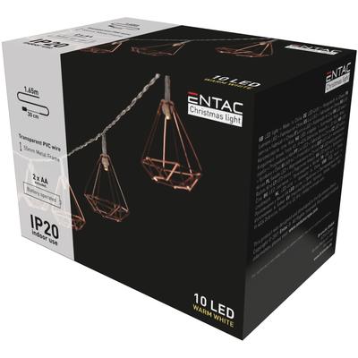 Entac Karácsonyi Beltéri Füzér Fém kerettel 10LED 1,65m meleg fény (12db/krt)