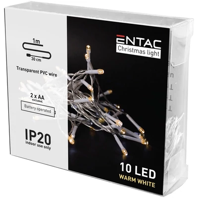 Entac karácsonyi beltéri füzér 10LED 1,3m meleg fény (30db/#)