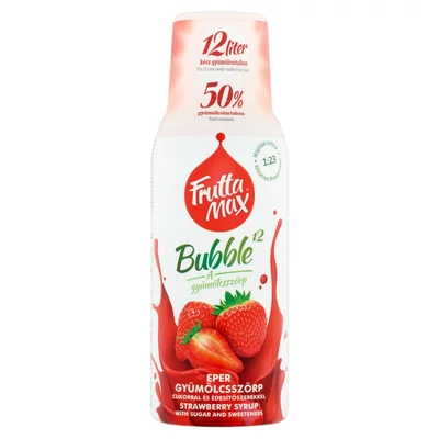 Frutta Max Bubble12 gyümölcsszörp 500ml Eper (8db/krt)DRS
