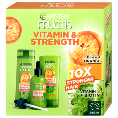 Garnier Fructis Vitamin&Strength ajándékcsomag (sampon 250ml+balzsam 200ml+szérum 150ml)(6db/krt)