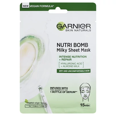 Garnier Skin Naturals Textil Maszk 28gr Nutribomb Milky Almond (20db/krt)
