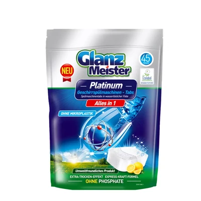 Glanz Meister Platinum mosogatógép tabletta All in One Eco Label 45db-os (8db/krt) 