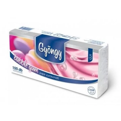 Gyöngy 100db-s papírzsebkendő 3rtg Bubble Gum  (20db/krt)