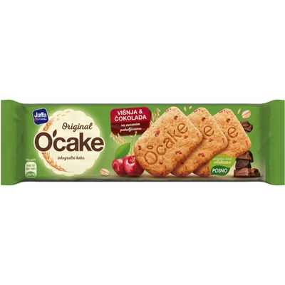 Jaffa O'Cake Choko&Cherry-Teljes kiőrlésű keksz csokival és meggyel 115gr (20db/krt)