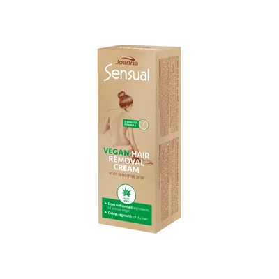 Joanna Sensual Vegán szőrtelenítő krém a test szőrtelenítéséhez 100gr aloe kivonattal érzékeny bőrre 