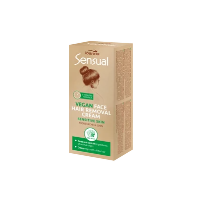 Joanna Sensual Vegán szőrtelenítő krém az arc szőrtelenítéséhez 20gr tengeri alga kivonattal érzékeny bőrre 