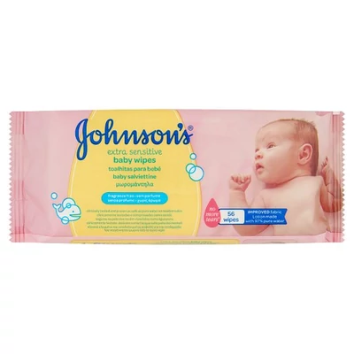 Johnson's popsitörlő 56db-os Extra Sensitive (12db/krt)