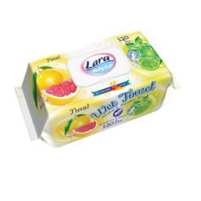 Lara nedves törlőkendő kupakos 120db-os Citrom-Grapefruit (12db/krt)