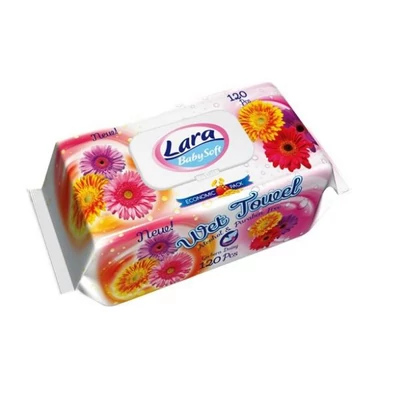 Lara nedves törlőkendő kupakos 120db-os Gerbera (12db/krt)