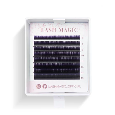 Lash Magic 8 soros kéttónusú szempilla 0.07 CC Fekete-lila MIX